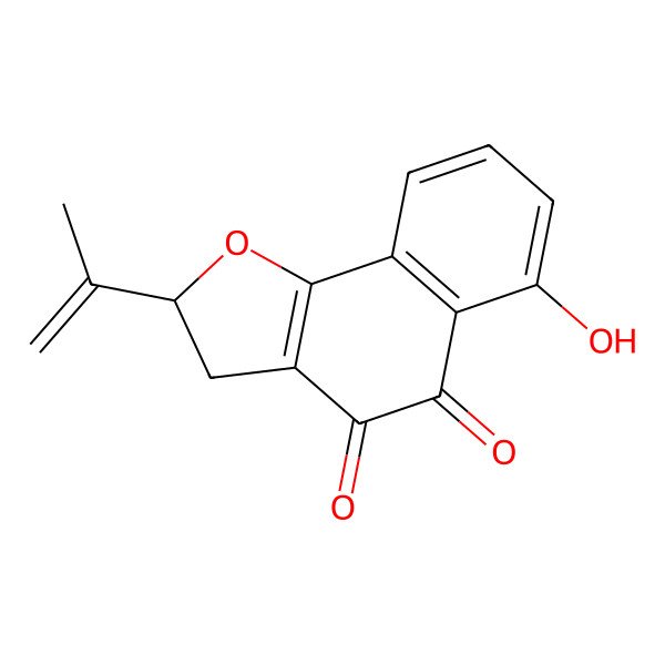 2D Structure of (2S)-6-hydroxy-2-prop-1-en-2-yl-2,3-dihydrobenzo[g][1]benzofuran-4,5-dione