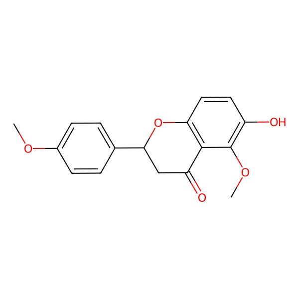 2D Structure of (2S)-6-hydroxy-5-methoxy-2-(4-methoxyphenyl)-2,3-dihydrochromen-4-one
