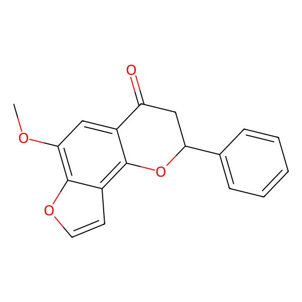 2D Structure of (2S)-6-methoxy-2-phenyl-2,3-dihydrofuro[2,3-h]chromen-4-one