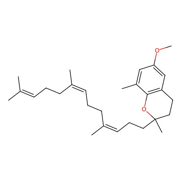 2D Structure of (2S)-6-methoxy-2,8-dimethyl-2-(4,8,12-trimethyltrideca-3,7,11-trienyl)-3,4-dihydrochromene