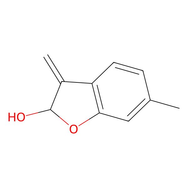 2D Structure of (2S)-6-methyl-3-methylidene-1-benzofuran-2-ol
