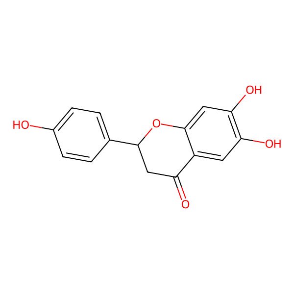 2D Structure of (2S)-2,3-Dihydro-6,7-dihydroxy-2-(4-hydroxyphenyl)-4H-1-benzopyran-4-one