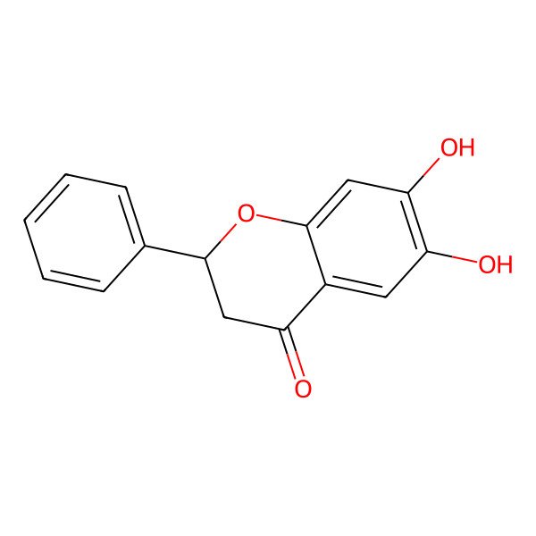 2D Structure of (2S)-6,7-dihydroxy-2-phenyl-2,3-dihydrochromen-4-one