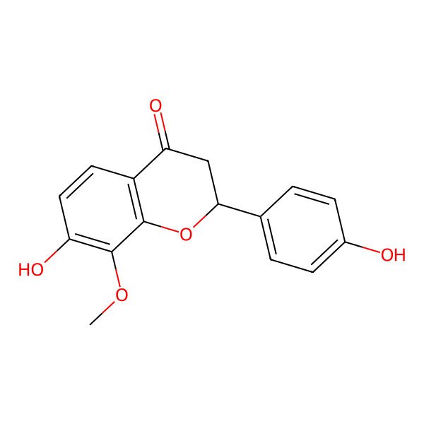 2D Structure of (2S)-7-hydroxy-2-(4-hydroxyphenyl)-8-methoxy-2,3-dihydrochromen-4-one