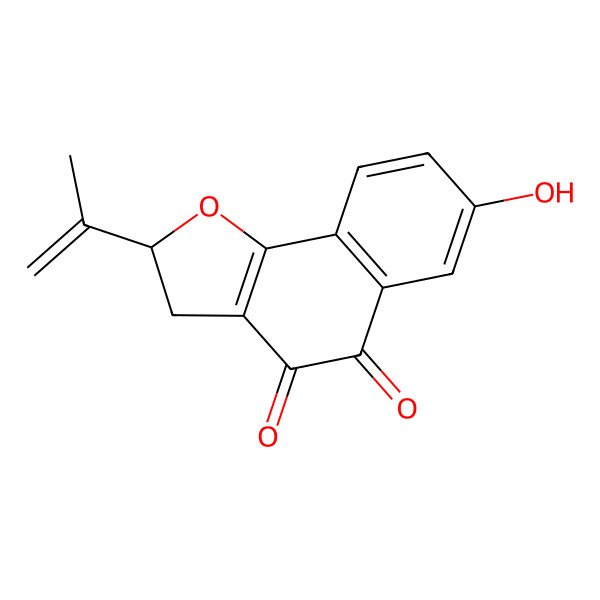 2D Structure of (2S)-7-hydroxy-2-prop-1-en-2-yl-2,3-dihydrobenzo[g][1]benzofuran-4,5-dione