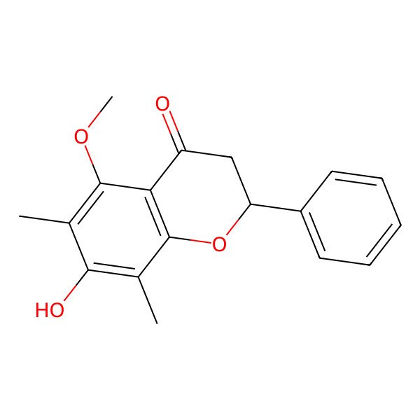 2D Structure of (2s)-7-Hydroxy-5-methoxy-6,8-dimethyl flavanone