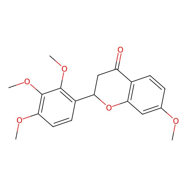 2D Structure of (2S)-7-methoxy-2-(2,3,4-trimethoxyphenyl)-2,3-dihydrochromen-4-one
