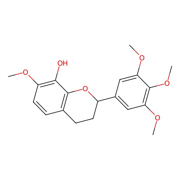 2D Structure of (2S)-8-hydroxy-7,3',4',5'-tetramethoxyflavan