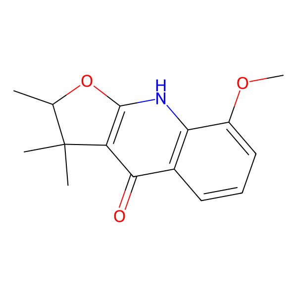 2D Structure of (2S)-8-methoxy-2,3,3-trimethyl-2,9-dihydrofuro[2,3-b]quinolin-4-one