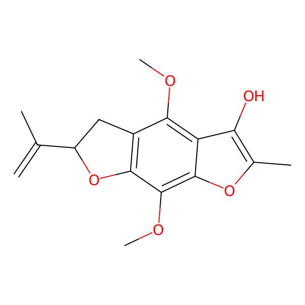 2D Structure of 2S-Isopropenyl-4,8-dimethoxy-5-hydroxy-6-methyl-2,3-dihydrobenzo[1,2-b:5,4-b']difuran
