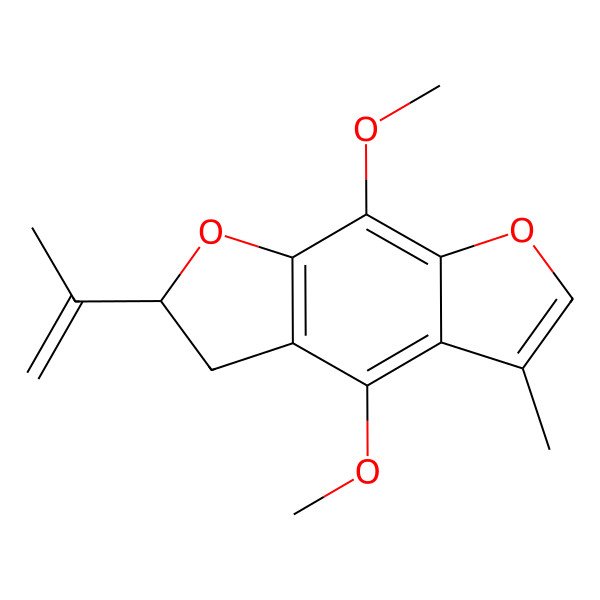 2D Structure of 2S-Isopropenyl-4,8-dimethoxy-5-methyl-2,3-dihydrobenzo-[1,2-b:5,4-b']difuran