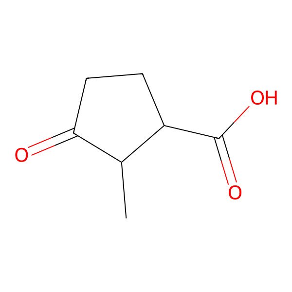 2D Structure of (2S)-Methyl-3-oxo-cyclopentane-(R)-carboxylic acid