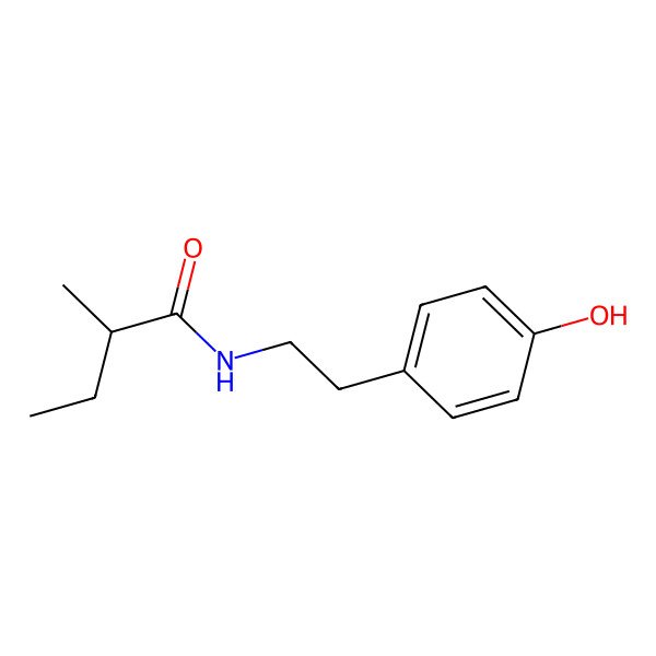 2D Structure of (2S)-N-[2-(4-hydroxyphenyl)ethyl]-2-methylbutanamide