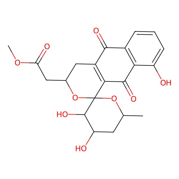 2D Structure of (2S,10R,3'S,4'S,6'S)-4'-deacetyl-griseusin B methyl ester