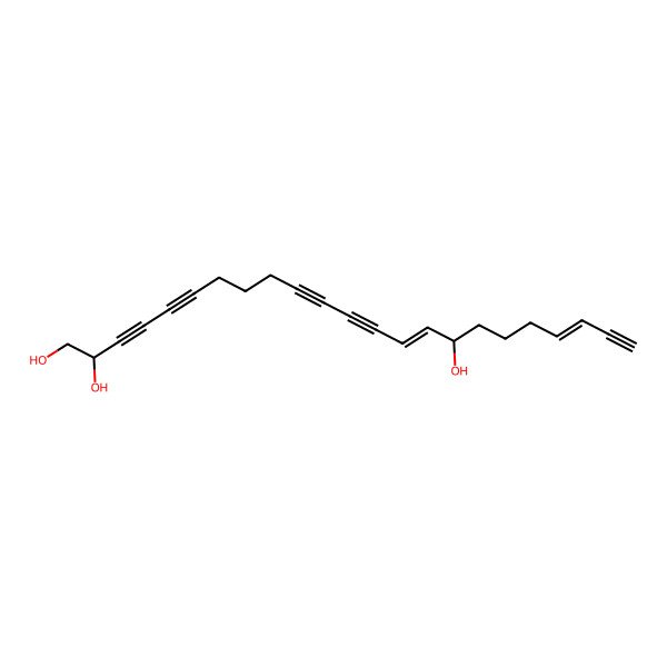 2D Structure of (2S,14E,16R,20Z)-tricosa-14,20-dien-3,5,10,12,22-pentayne-1,2,16-triol