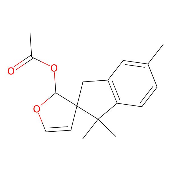 2D Structure of [(2S,2'S)-3,3,6-trimethylspiro[1H-indene-2,3'-2H-furan]-2'-yl] acetate