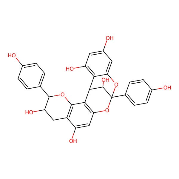 2D Structure of (2S,2''S,3S,3''R,4S)-3,4',5,7-Tetrahydroxyflavan(2->7,4->8)-3,4',5,7-tetrahydroxyflavan