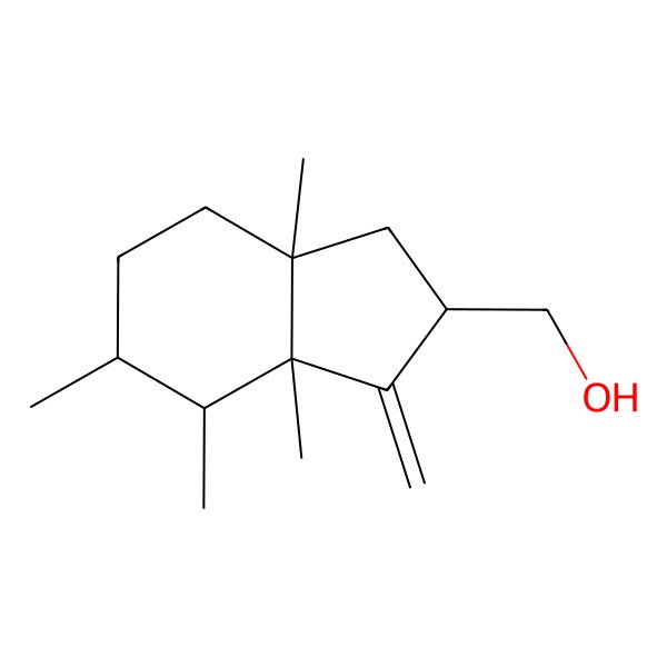 2D Structure of [(2S,3aS,4R,5R,7aS)-3a,4,5,7a-tetramethyl-3-methylidene-1,2,4,5,6,7-hexahydroinden-2-yl]methanol