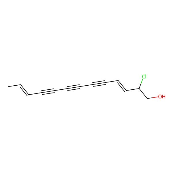 2D Structure of (2S,3E,11E)-2-chlorotrideca-3,11-dien-5,7,9-triyn-1-ol