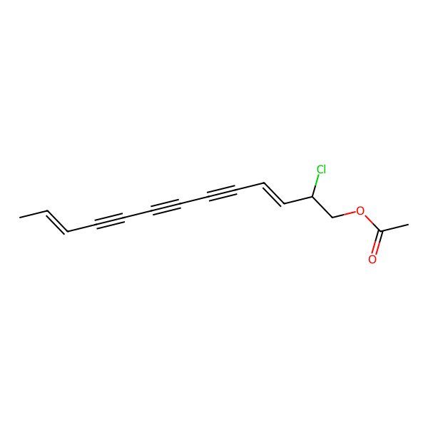 2D Structure of [(2S,3E,11E)-2-chlorotrideca-3,11-dien-5,7,9-triynyl] acetate