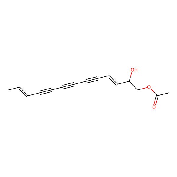 2D Structure of [(2S,3E,11E)-2-hydroxytrideca-3,11-dien-5,7,9-triynyl] acetate