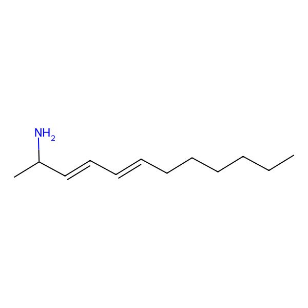 2D Structure of (2S,3E,5Z)-dodeca-3,5-dien-2-amine