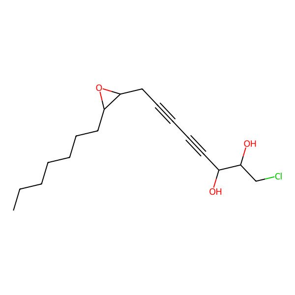 2D Structure of (2S,3R)-1-chloro-8-[(2R,3S)-3-heptyloxiran-2-yl]octa-4,6-diyne-2,3-diol