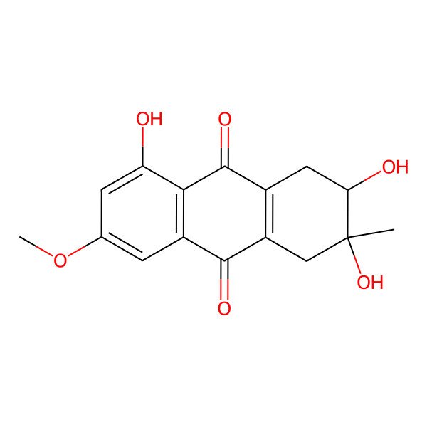 2D Structure of (2S,3R)-1,2,3,4-Tetrahydro-2,3,5-trihydroxy-7-methoxy-2-methyl-9,10-anthracenedione