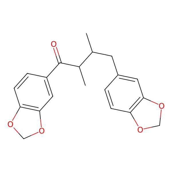 2D Structure of (2S,3R)-1,4-bis(1,3-benzodioxol-5-yl)-2,3-dimethylbutan-1-one 2D Structure of (2S,3R)-1,4-bis(1,3-benzodioxol-5-yl)-2,3-dimethylbutan-1-one