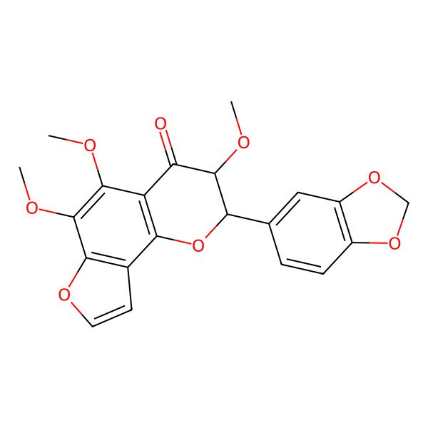 2D Structure of (2S,3R)-2-(1,3-benzodioxol-5-yl)-3,5,6-trimethoxy-2,3-dihydrofuro[2,3-h]chromen-4-one