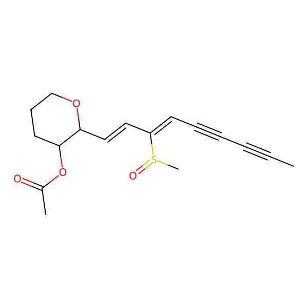 2D Structure of [(2S,3R)-2-[(1E,3Z)-3-[(R)-methylsulfinyl]nona-1,3-dien-5,7-diynyl]oxan-3-yl] acetate