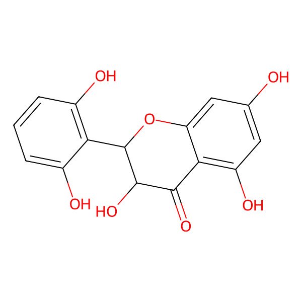 2D Structure of (2S,3R)-2-(2,6-dihydroxyphenyl)-3,5,7-trihydroxy-2,3-dihydrochromen-4-one