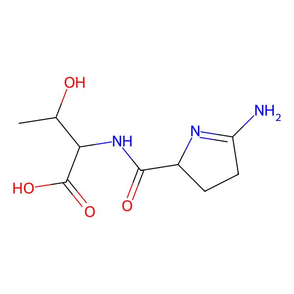 2D Structure of (2S,3R)-2-[[(2S)-5-amino-3,4-dihydro-2H-pyrrole-2-carbonyl]amino]-3-hydroxybutanoic acid