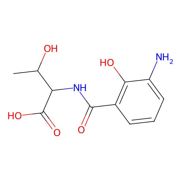2D Structure of (2S,3R)-2-[(3-amino-2-hydroxybenzoyl)amino]-3-hydroxybutanoic acid