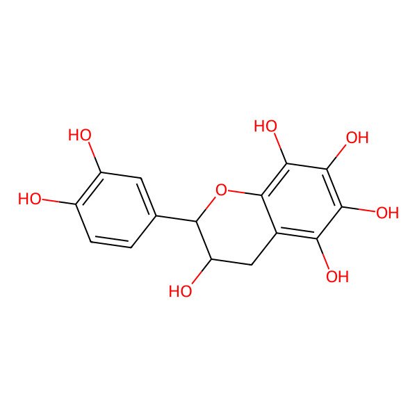 2D Structure of (2S,3R)-2-(3,4-dihydroxyphenyl)-3,4-dihydro-2H-chromene-3,5,6,7,8-pentol