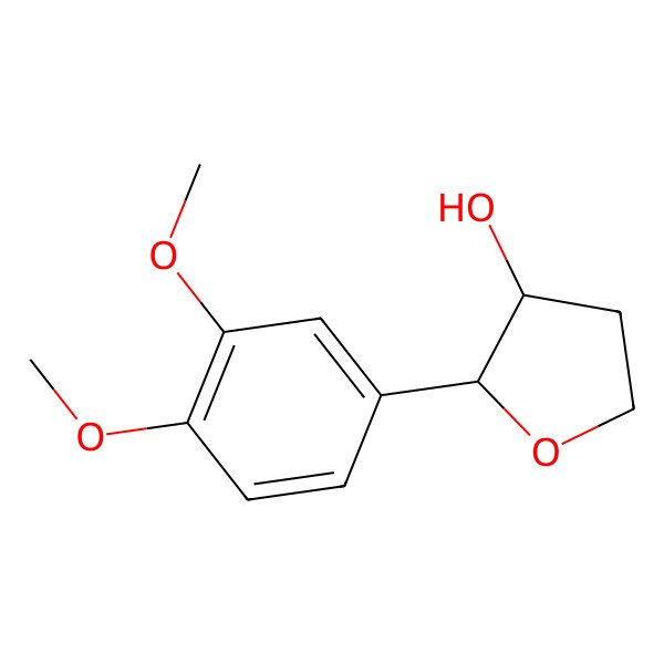 2D Structure of (2S,3R)-2-(3,4-dimethoxyphenyl)oxolan-3-ol