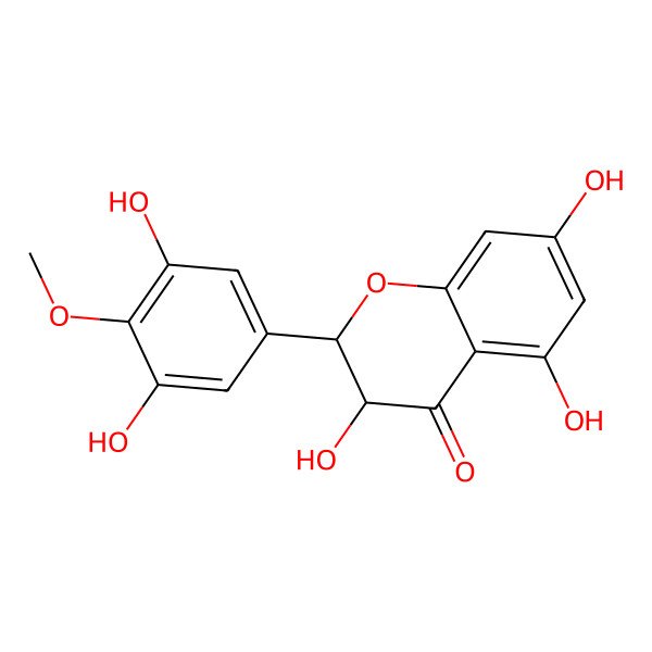 2D Structure of (2S,3R)-2-(3,5-dihydroxy-4-methoxyphenyl)-3,5,7-trihydroxy-2,3-dihydrochromen-4-one 2D Structure of (2S,3R)-2-(3,5-dihydroxy-4-methoxyphenyl)-3,5,7-trihydroxy-2,3-dihydrochromen-4-one