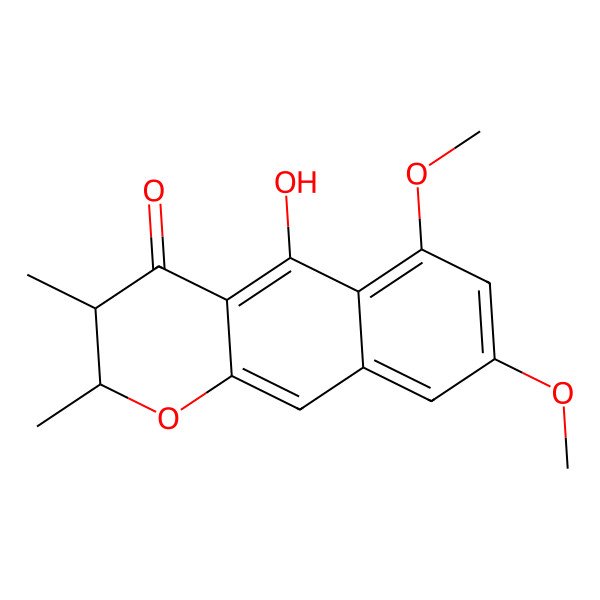 2D Structure of (2S,3R)-2,3-Dimethyl-5-hydroxy-6,8-dimethoxy-2,3-dihydro-4H-naphtho[2,3-b]pyran-4-one