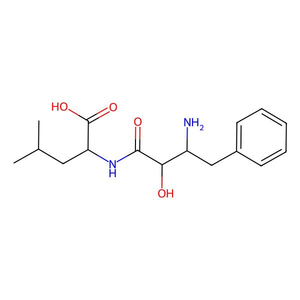 2D Structure of N-(3-Amino-2-hydroxy-4-phenylbutanoyl)leucine