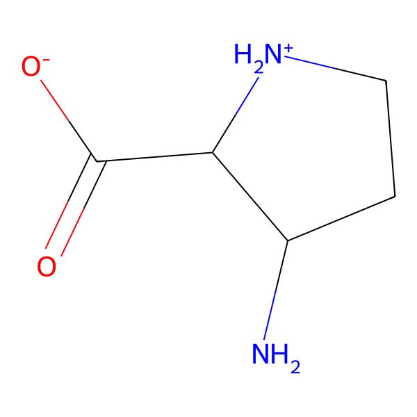 2D Structure of (2S,3R)-3-aminopyrrolidin-1-ium-2-carboxylate