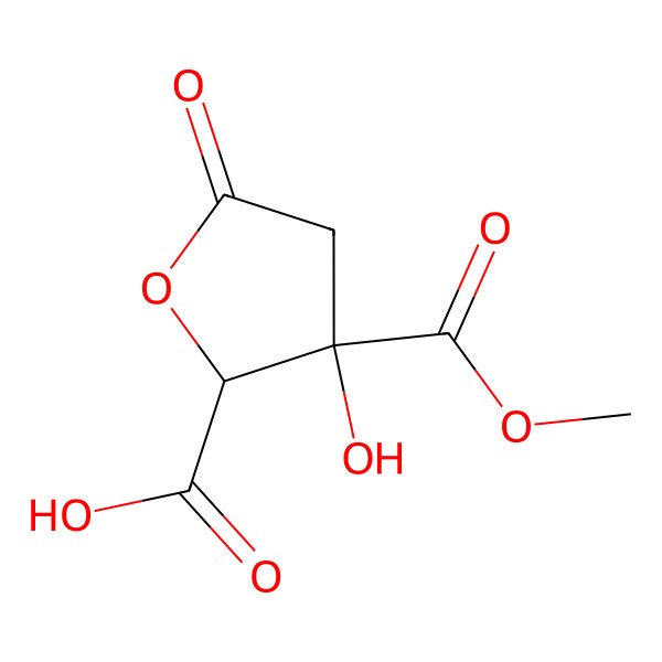 2D Structure of (2S,3R)-3-hydroxy-3-methoxycarbonyl-5-oxooxolane-2-carboxylic acid