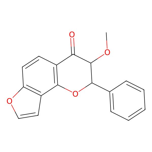 2D Structure of (2S,3R)-3-methoxy-2-phenyl-2,3-dihydrofuro[2,3-h]chromen-4-one