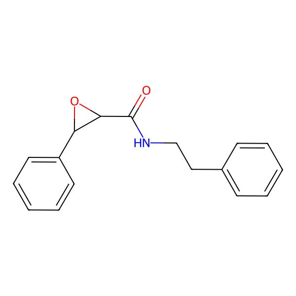2D Structure of (2S,3R)-3-phenyl-N-(2-phenylethyl)oxirane-2-carboxamide
