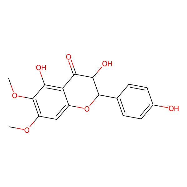 2D Structure of (2S,3R)-3,5-dihydroxy-2-(4-hydroxyphenyl)-6,7-dimethoxy-2,3-dihydrochromen-4-one