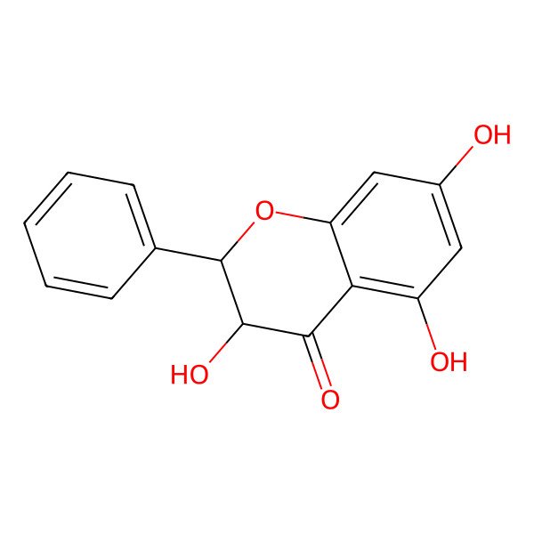 2D Structure of (2S,3R)-3,5,7-trihydroxy-2-phenyl-2,3-dihydrochromen-4-one