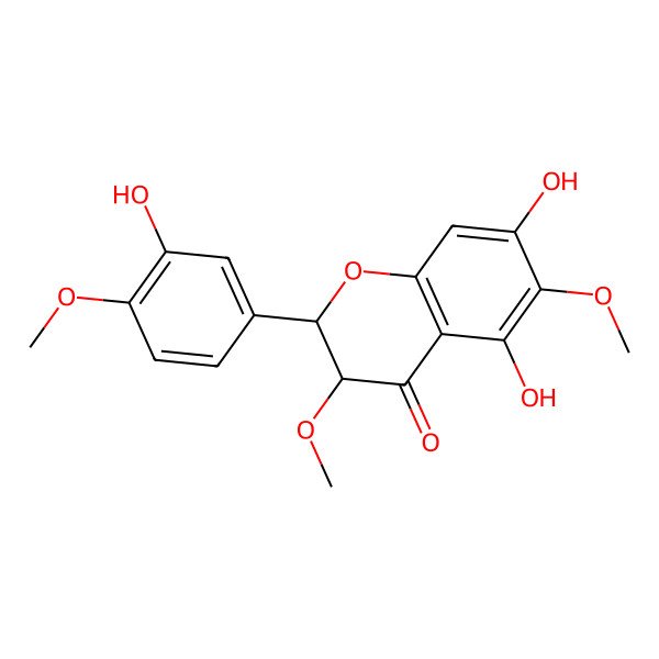 2D Structure of (2S,3R)-5,7-dihydroxy-2-(3-hydroxy-4-methoxyphenyl)-3,6-dimethoxy-2,3-dihydrochromen-4-one 2D Structure of (2S,3R)-5,7-dihydroxy-2-(3-hydroxy-4-methoxyphenyl)-3,6-dimethoxy-2,3-dihydrochromen-4-one