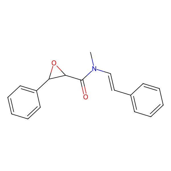 2D Structure of (2S,3R)-N-methyl-3-phenyl-N-(2-phenylethenyl)oxirane-2-carboxamide