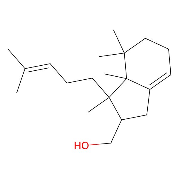 2D Structure of [(2S,3R,3aS)-3,3a,4,4-tetramethyl-3-(4-methylpent-3-enyl)-1,2,5,6-tetrahydroinden-2-yl]methanol
