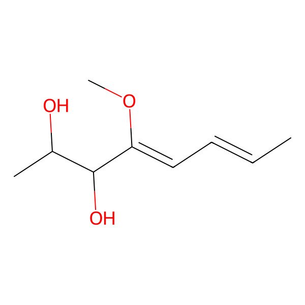 2D Structure of (2S,3R,4E,6E)-4-methoxyocta-4,6-diene-2,3-diol