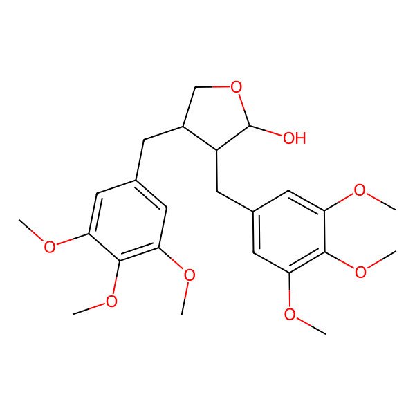 2D Structure of (2S,3R,4R)-3,4-bis[(3,4,5-trimethoxyphenyl)methyl]oxolan-2-ol